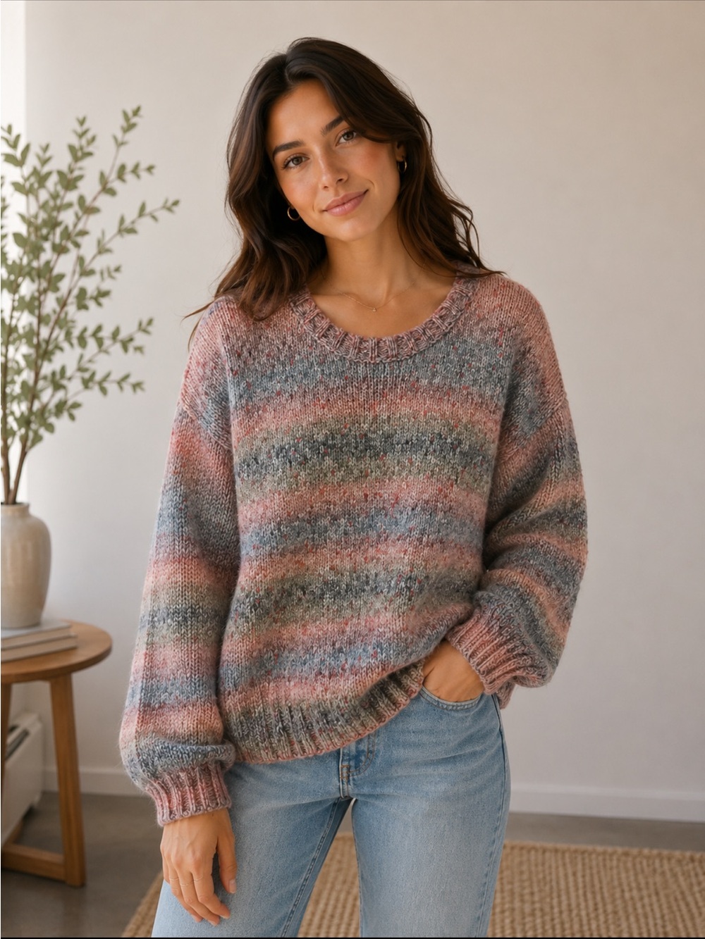 Frame striped alpaca and merino wool-blend sweater